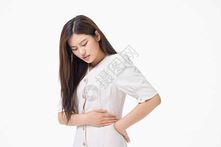 年轻女性腰疼不舒服的人图片
