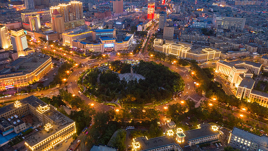 长春人民广场夜景高清图片