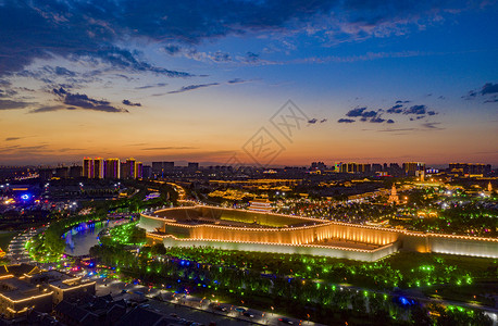 河北正定古城夜景高清图片