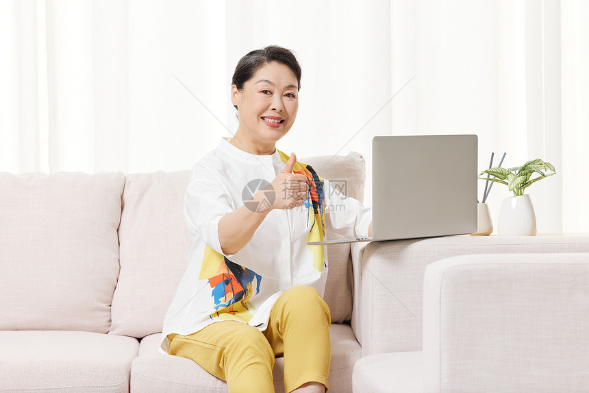 退休老人在家上网图片