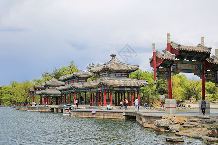 河北5A景区承德避暑山庄水榭楼阁旅游高清图片素材