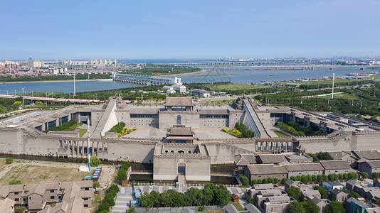 天津北塘古镇风光背景图片