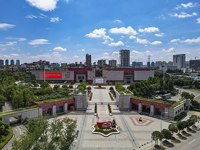 航拍湖南雷锋纪念馆背景图片