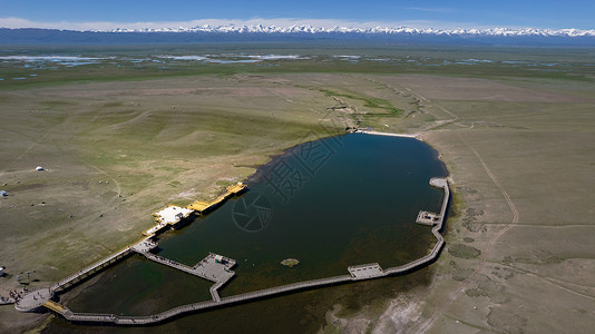 航拍5A景区新疆巴音布鲁克草原天鹅家园景观区图片