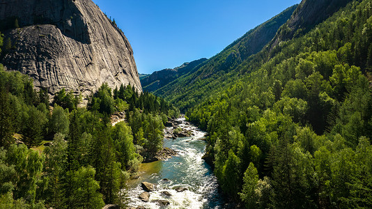 世界旅游景点航拍5A景区新疆可可托海景区自然风光背景