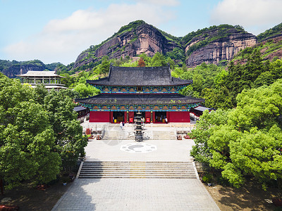 正山小种5A风景区世界遗产龙虎山正一观背景