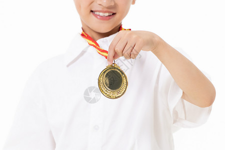 竞赛知识小学生展示奖牌特写背景