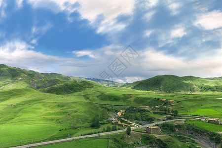 暑假兴趣班线圈风四川八美夏季草原风光背景