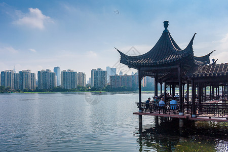 国家4A级景区江苏南京莫愁湖公园背景图片