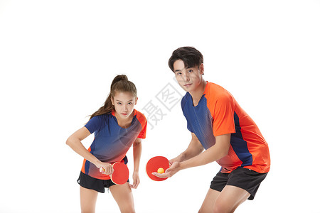 乒乓球男女混合双打形象图片