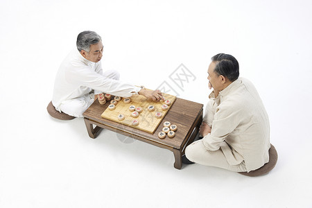 老年人下棋俯视图图片