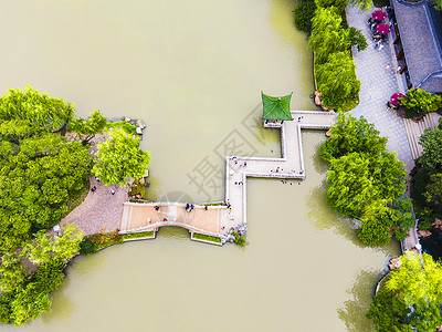 5A风景区扬州瘦西湖航拍二十四桥图片