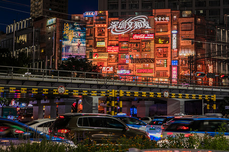 深圳文和友建筑外观夜景高清图片