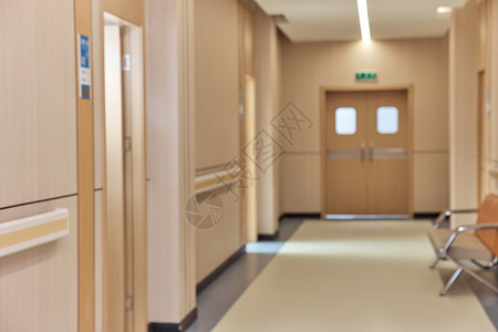 医院手术室外的走廊场景背景图片