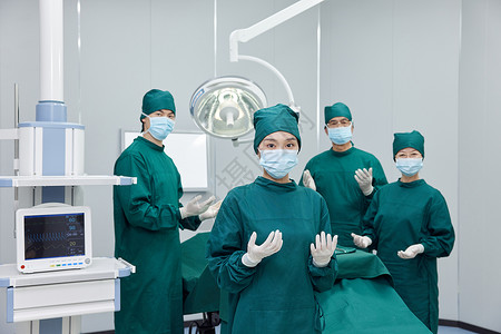 抗疫医务人员手术室外科医生团队术前职业形象背景