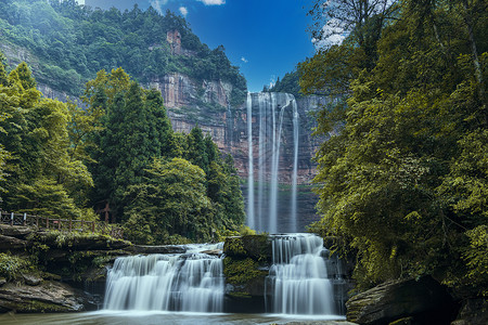 自然景区宣传重庆四面山望乡台大瀑布背景