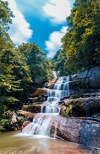 重庆自然风光重庆四面山珍珠湖瀑布背景