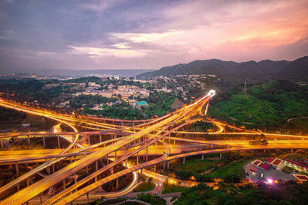 重庆8d交通枢纽盘龙立交夜景高清图片