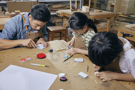 中国微章素材手工课老师教学橡皮章雕刻背景