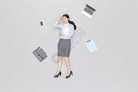 创意高角度俯拍职场商务女性图片