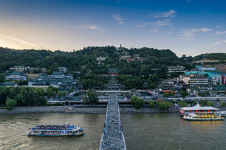 大美兰州白塔山图片素材