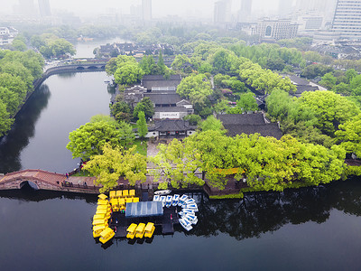 5A风景区宁波月湖景区高清图片