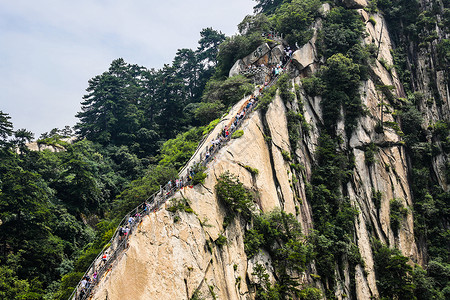 华山景区苍龙岭背景图片