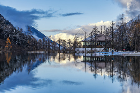 四川阿坝州毕棚沟日落风景图片