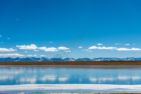 湖面反射西藏纳木措风光摄影图背景