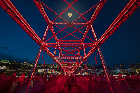 兰州中山桥夜景图片