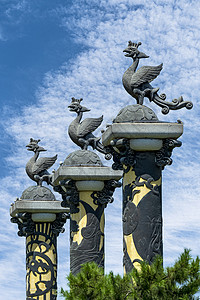 著名历史文化的西安铜雀在天背景图片
