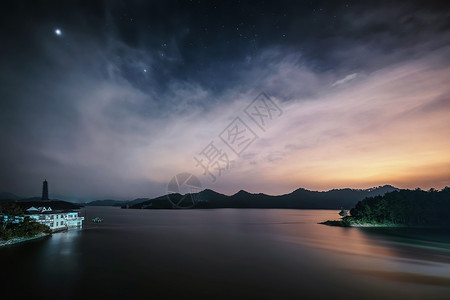 武汉新洲道观河夜景图片