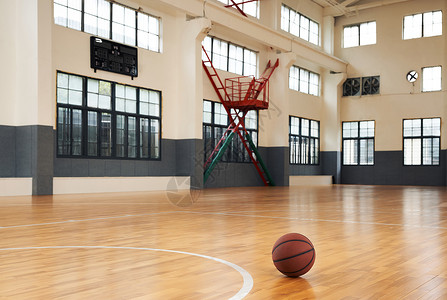 橡胶地板室内篮球场空间背景