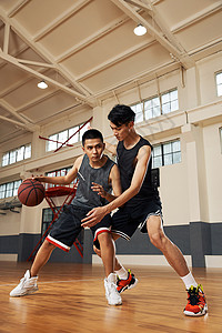 篮球运球素材篮球选手打篮球对抗单挑背景