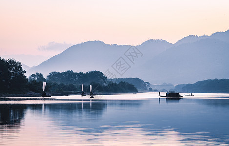 浙江丽水古堰画乡江南水乡清晨背景