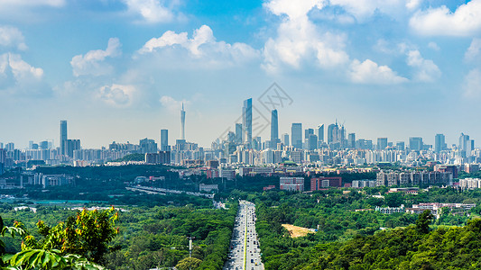 俯瞰珠江广州地标珠江新城cbd建筑群背景