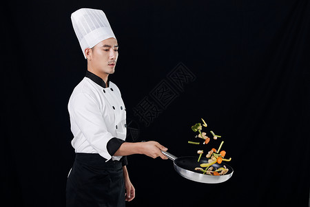 酒店服装炒菜的厨师形象背景