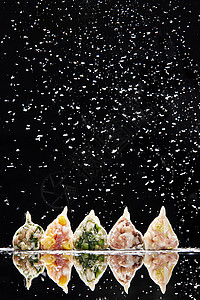 创意冬至不同口味风味水饺创意背景背景