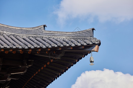 古风红墙寺庙屋檐的一角背景