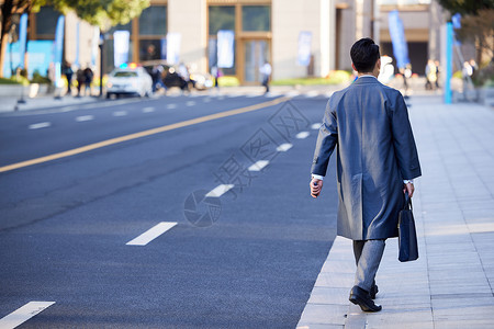 都市男商务精英男士外出背影背景