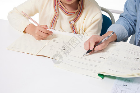 纪检监督家长监督小学生写作业特写背景