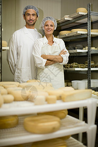 干酪奶制品工人图片