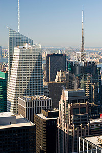 航拍的城市摩天大楼空中轮廓线高清图片素材