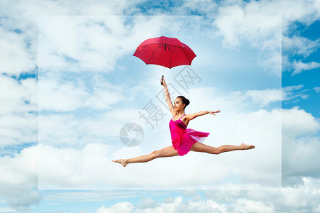 带着雨伞的芭蕾舞演员图片