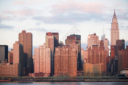 黄昏时的纽约城市生活高清图片素材