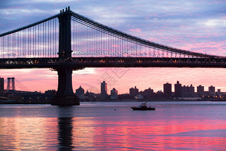 美国纽约市曼哈顿日落桥图片