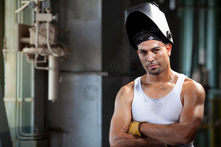 焊接头盔工业人图片