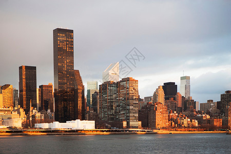 纽约市天际和海滨城市的高清图片素材