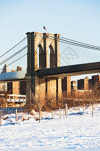 布鲁克林桥和雪地公园图片