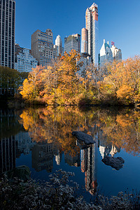 美国纽约市曼哈顿中央公园建筑学高清图片素材